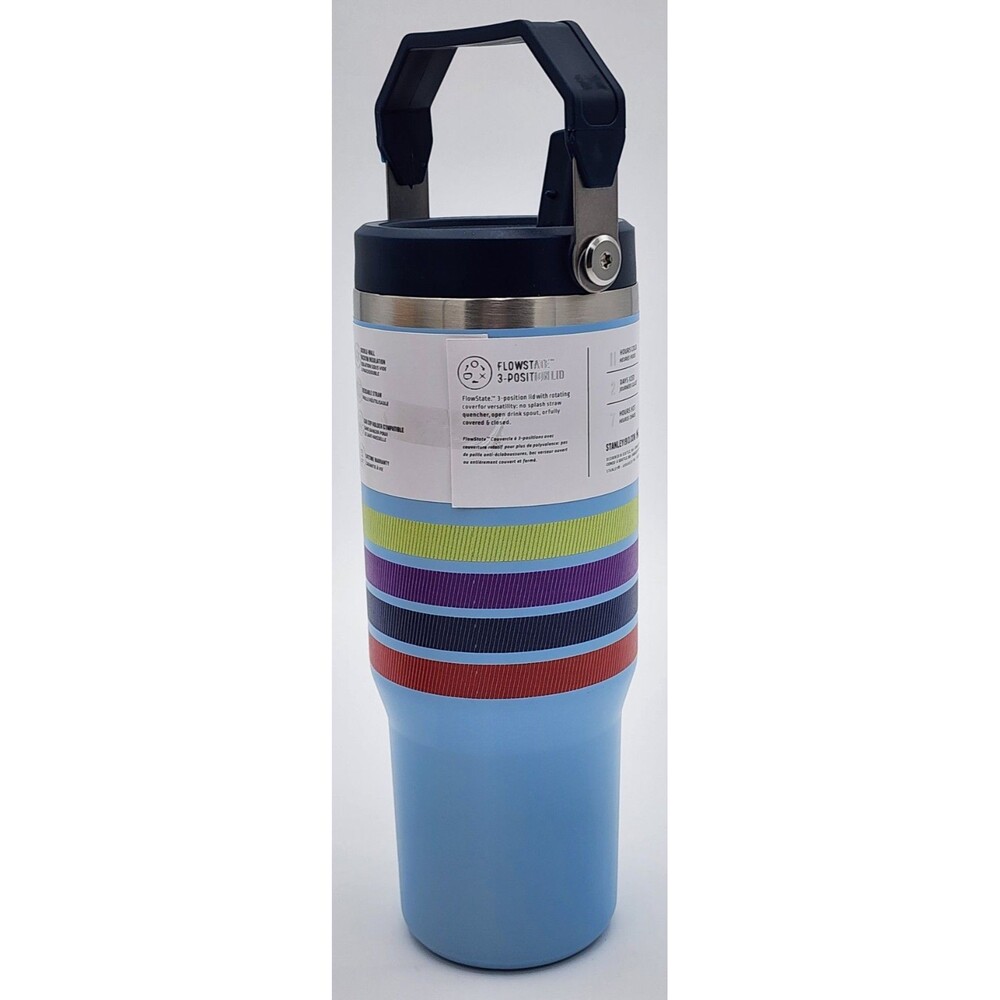 Stanely The 30oz Multi Striped ~ Flip Straw Tumbler ~ New in Box - Picture 6 of 16